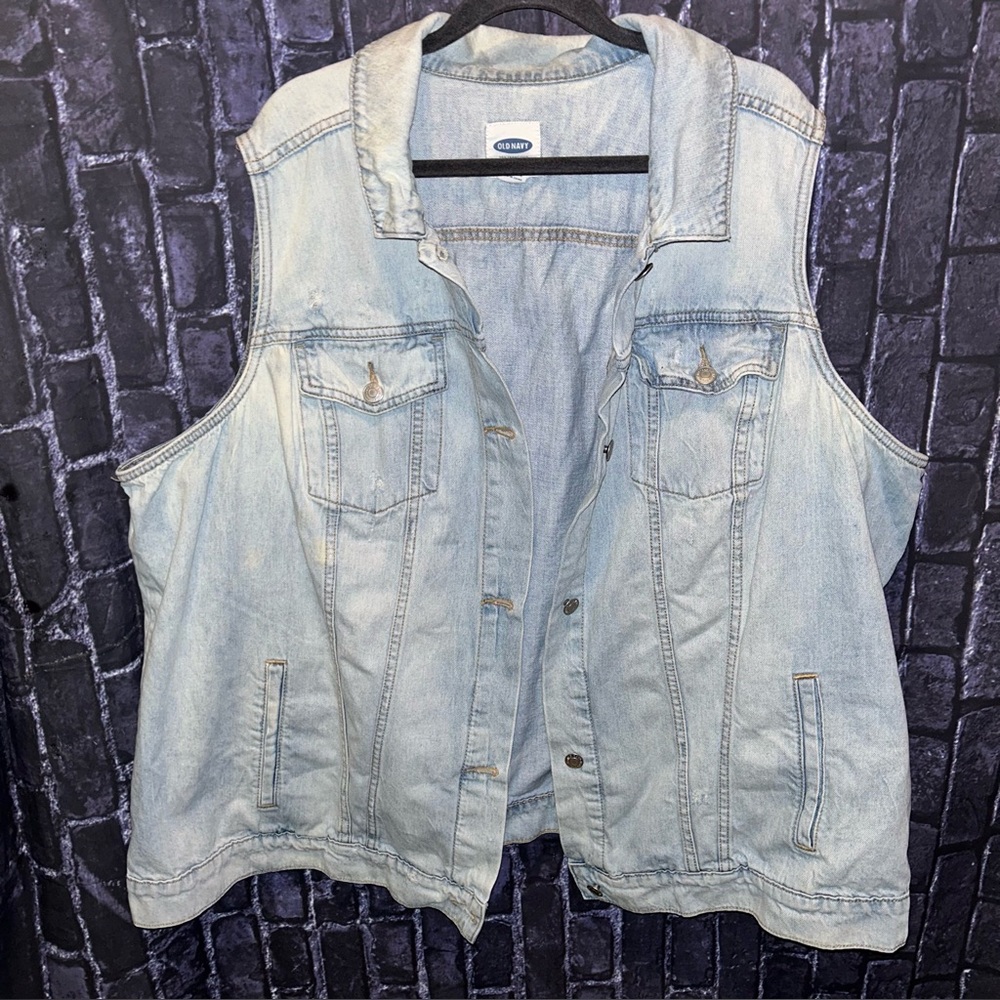 Old Navy Light Wash Denim Vest sz 4x - Picture 11 of 14